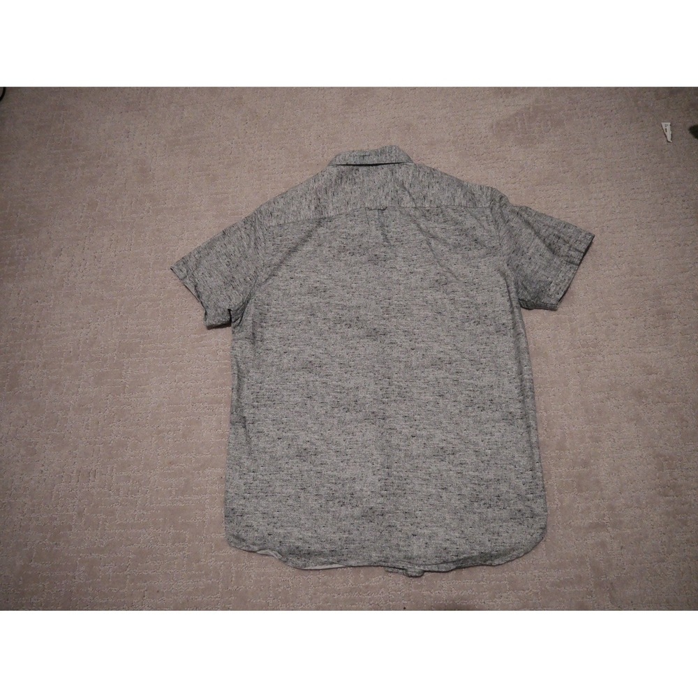 Denim & Flower Ricky Singh Mens Grey Space Dye Short Sleeve Button Down Shirt M - Picture 7 of 7